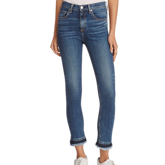 rag & bone Denim - Rag & Bone High Rise Released Frayed Hem Jeans